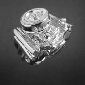 DODGE 383 ENGINE RING W/ AIR CLEANER STERLING SILVER