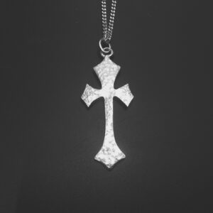 CROSS BALL-PEEN TEXTURED-STERLING SILVER