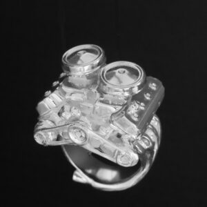 DODGE 426 HEMI- CROSS RAM- STERLING SILVER ENGINE RING
