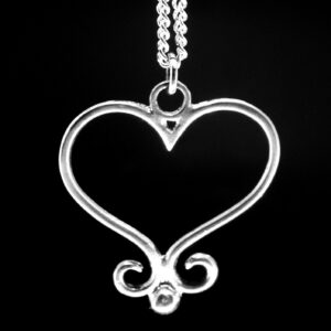 WIRE HEART & BALL PENDANT-STERLING SILVER
