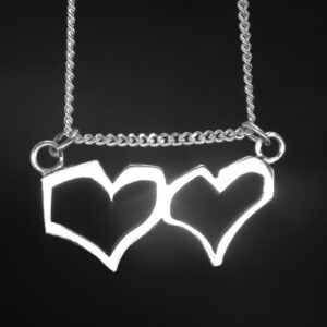 TWO HEART PENDANT-STERLING SILVER
