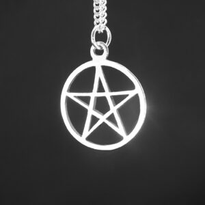 OPEN STAR PENDANT IN CIRCLE-STERLING SILVER