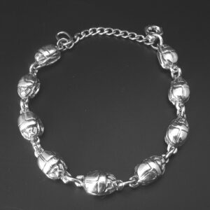 STERLING SILVER SCARAB CHAIN LINK BRACELET