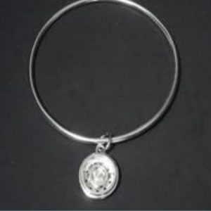 BANGLE BRACELET WITH CHARM STERLING SILVER