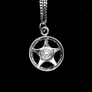 MAG WHEEL STAR-5-SPOKES STERLING SILVER (92.5) PENDANT W/18 INCHCHAIN