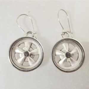 MAG WHEEL STERLING SILVER (92.5) EAR RINGS W/WIRES