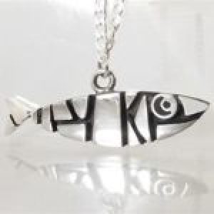 ABSTRACT STERLING SILVER FISH PENDANT