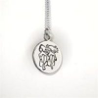 GEMINI ZODIAC PENDANT-STERLING SILVER