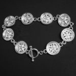 PLYMOUTH 1968 -STERLING SILVER-CHAIN LINK MAG WHEEL BRACELET