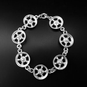 MAG WHEEL CHAIN LINK BRACELET-STERLING SILVER