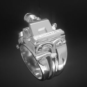 CHEVY 283 FUEL INJECTION - STERLING SILVER ENGINE RING