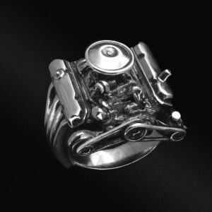 DODGE 440 ENGINE RING W/SMALL AIR CLEANER STERLING SILVER