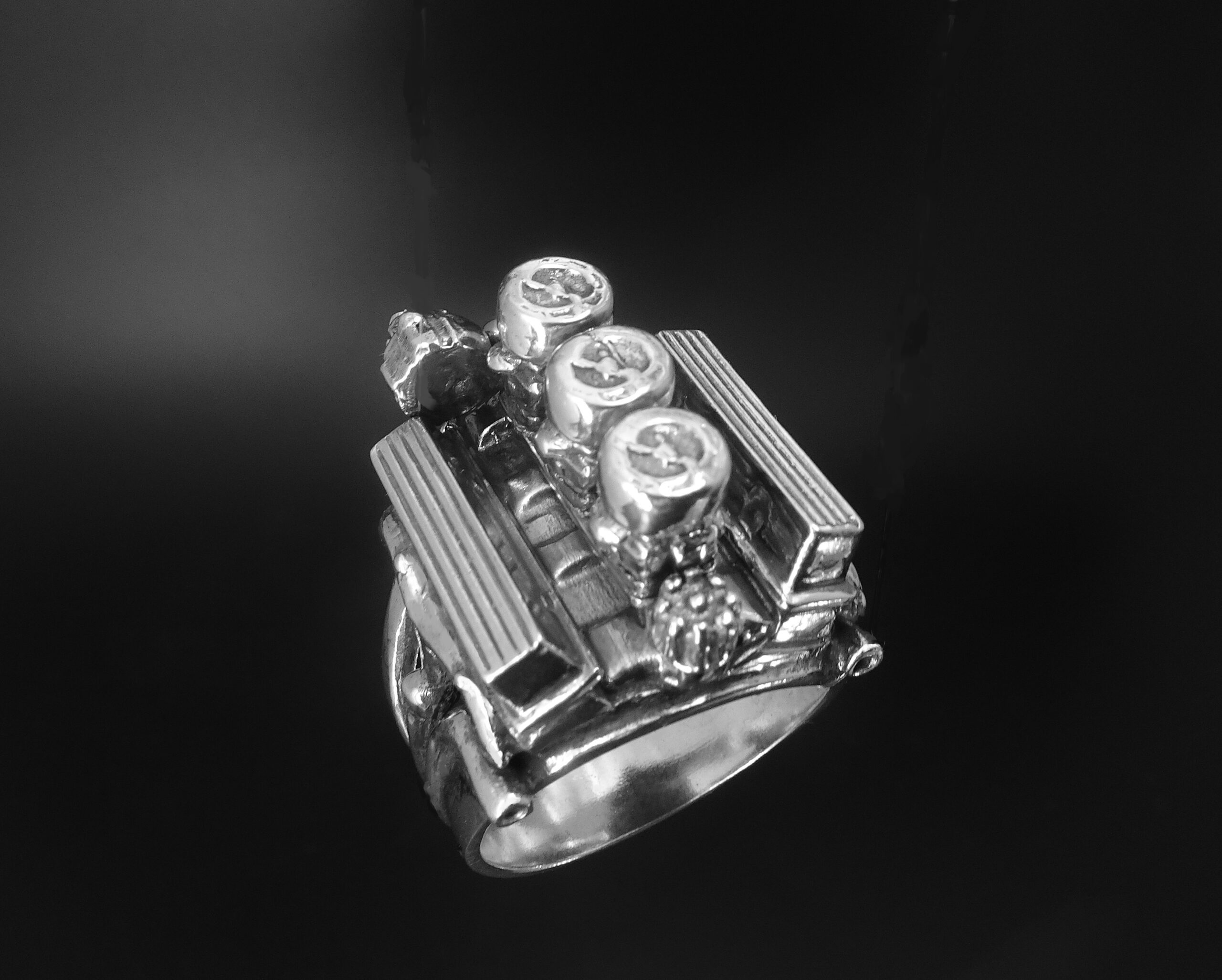 CHEVY 327 3 X 2'S ENGINE RINGSTERLING SILVER The Silver Hammer