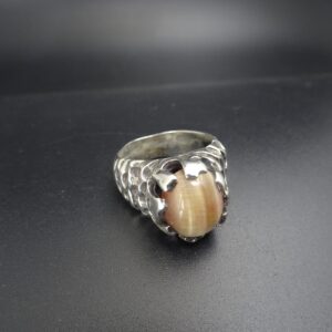 GOLDEN TIGER EYE STONE STERLING SILVER RING