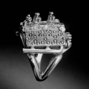1932 FORD - MIDGET RACE CAR ENGINE RING STERLING SILVER
