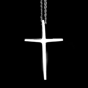 CROSS-TAPERED STERLING SILVER CROSS SIZE: 3" X 1 7/8"