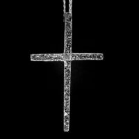 CROSS-TEXTURED FRONT- STERLING SILVER