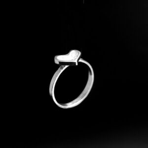 HEART ON RING BAND-STERLING SILVER