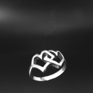 DOUBLE HEART RING-STERLING SILVER