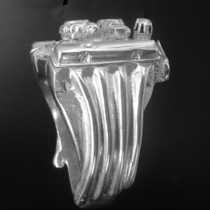PLYMOUTH SMALL BLOCK 440 W/ AIR CLEANER-STERLING SILVER- ENGINE RING.
