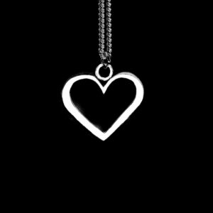 SMALL OPEN HEART PENDANT-STERLING SILVER (92.5) 18 INCH STERLING SILVER CHAIN
