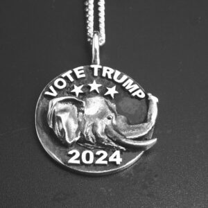 VOTE TRUMP 2024 Sterling Silver Unity Medallion w/ Sterling Silver 18-inch chain